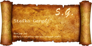 Stefko Gergő névjegykártya