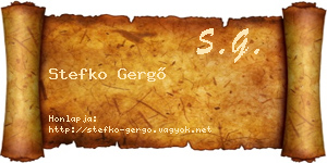 Stefko Gergő névjegykártya